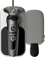 Philips Norelco - 9000 Prestige Shaver with Qi Charging Pad and Premium Case - Black - Angle