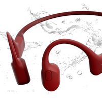 Shokz - OpenRun Bone Conduction Open-Ear Endurance Headphones - Red - Angle