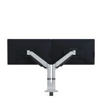 Steelcase - CF Series Intro Dual Monitor Arm with Sliders - Pewter - Angle