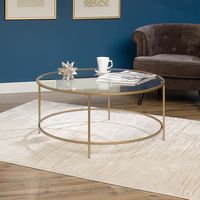Sauder - International Lux Round Coffee Table - Gold/Clear - Angle