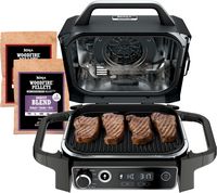 Ninja - Woodfire Outdoor Grill & Smoker, 7-in-1 Master Grill, BBQ Smoker, & Outdoor Air Fryer wit... - Angle