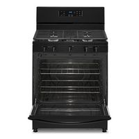 Whirlpool - 5.1 Cu. Ft. Freestanding Gas Range with Edge to Edge Cooktop - Black - Angle
