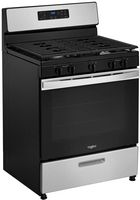 Whirlpool - 5.1 Cu. Ft. Freestanding Gas Range with Edge to Edge Cooktop - Stainless Steel - Angle