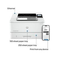 HP - LaserJet Pro 4001n Black-and-White Laser Printer - White - Angle