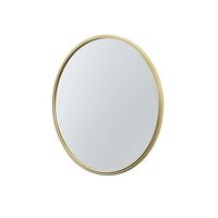 Walker Edison - Modern Minimalist Round Wall Mirror - Gold - Angle