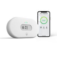 Airthings - View Pollution Wi-Fi Smart Air quality/Humidity/Temperature Sensor - Matte White - Angle