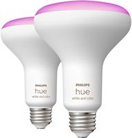 Philips - Hue BR30 Bluetooth 85W Smart LED Bulb (2-Pack) - White and Color Ambiance - Angle