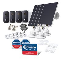 Swann - CoreCam 4-Camera Indoor/Outdoor Wireless 1080p Solar Panel Security System - Black/White - Angle