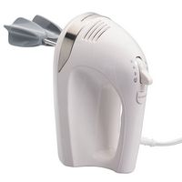Hamilton Beach - 6 Speed Hand Mixer with Easy Clean Beaters and Snap-On Case - WHITE - Angle