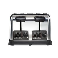 Hamilton Beach - Classic 4 Slice Toaster with Sure-Toast Technology - Stainless Steel - Angle