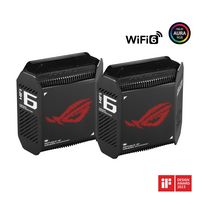 ASUS - ROG Rapture GT-6 AX10000 Tri-Band Wi-Fi Router (2-Pack) - Black - Angle