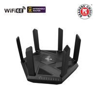 ASUS - RT AXE7800 Tri-Band Wi-Fi Router - Black - Angle