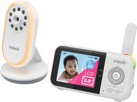 VTech - 2.8” Digital Video Baby Monitor with Night Light - White - Angle