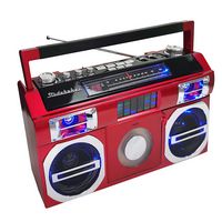 Studebaker - Bluetooth Boombox with FM Radio, CD Player, 10 watts RMS - Red - Angle