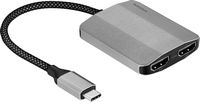 Insignia™ - USB-C to Dual 4K HDMI Adapter - Gray - Angle