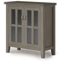 Simpli Home - Artisan Low Storage Cabinet - Farmhouse Grey - Angle