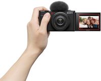 Sony - ZV-1F Vlog Camera for Content Creators and Vloggers - Black - Angle