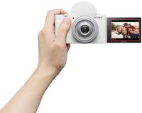 Sony - ZV-1F Vlog Camera for Content Creators and Vloggers - White - Angle