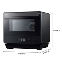 Panasonic - HomeCHEF .7 Cu. Ft. 7-in-1 Compact Oven with Steam and Convection - Black - Angle