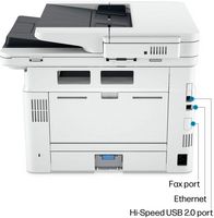 HP - LaserJet Pro MFP 4101fdn Black-and-White All-in-One Laser Printer - White - Angle