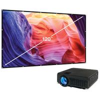 GPX - PJ300VP LED Projector with Bluetooth, Screen Included - Black - Angle