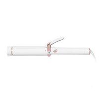 T3 - SinglePass Curl 1.5” Ceramic Long Barrel Curling and Wave Iron - White & Rose Gold - Angle