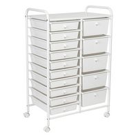 Honey-Can-Do - 15-Drawer Metal Rolling Storage Cart - White - Angle