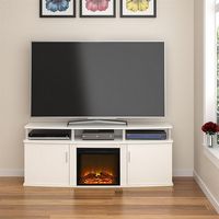 Ameriwood Home - Carson Electric Fireplace TV Console - White - Angle