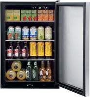 Frigidaire - 4.6 Cu. Ft. 138 12 oz. Can Capacity Beverage Center - Stainless Steel - Angle