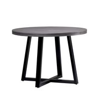 Walker Edison - Rustic Distressed Solid Wood Round Dining Table - Gray - Angle