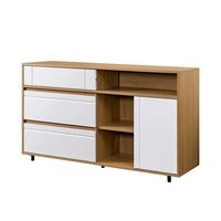 Walker Edison - Contemporary Open and Closed-Storage Sideboard - Coastal Oak - Angle