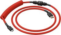 Glorious - Coiled USB-C Artisan Braided Keyboard Cable for Mechanical Gaming Keyboards - Crimson Red - Angle