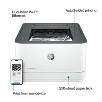 HP - LaserJet Pro 3001dw Wireless Black-and-White Laser Printer - White - Angle