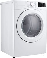 LG - 7.4 Cu. Ft. Stackable Gas Dryer with Wrinkle Care - White - Angle