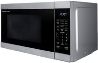 Sharp - 1.1 cu ft Stainless Countertop Microwave with 1000 watts - Silver - Angle