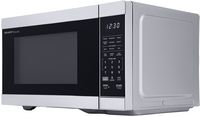 Sharp 1.1 cu. ft Stainless Countertop Microwave Works with Alexa - Stainless Steel - Angle