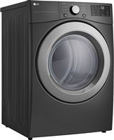 LG - 7.4 Cu. Ft. Electric Dryer with Wrinkle Care - Middle Black - Angle