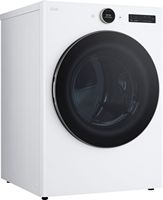 LG - 7.4 Cu. Ft. Smart Electric Dryer with Steam and Sensor Dry - White - Angle
