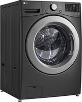 LG - 5.0 Cu. Ft. High-Efficiency Stackable Front Load Washer with 6Motion Technology - Middle Black - Angle