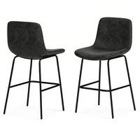 Simpli Home - Jolie Counter Height Stool (Set of 2) - Distressed Charcoal Grey - Angle