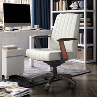 La-Z-Boy - Bennett Bonded Leather Executive High-Back Ergonomic Office Chair - White - Angle
