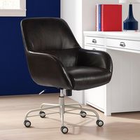 Finch - Forester Modern Bonded Leather Office Chair - Dark Brown - Angle