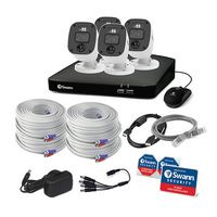 Swann - Home 8 Channel, 4 Bullet Camera with One-Way Audio, Indoor/Outdoor 1080P HD, 1TB HDD Wire... - Angle