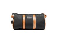 PKG - Charlotte Recycled Essentials Toiletry Bag - Black/Tan - Angle