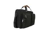 PKG - Trenton 31L Recycled Messenger Bag with Garment Compartment - Black/Tan - Angle