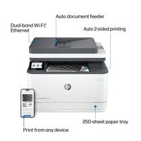 HP - LaserJet Pro MFP 3101fdw Wireless Black-and-White All-in-One Laser Printer - White - Angle