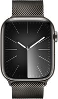 Apple Watch Series 9 (GPS + Cellular) 45mm Graphite Stainless Steel Case with Graphite Milanese L... - Angle