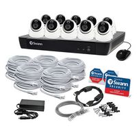 Swann - Master Series 16-Channel, 10 Dome Camera, Indoor/Outdoor PoE Wired 4K UHD 2TB HDD NVR Sec... - Angle