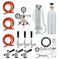 Zephyr - Presrv Triple Tap Kit Accessory for PRKB Kegerators - Stainless Steel - Angle