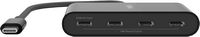 Belkin - Connect USB-C to 4-Port USB-C Hub, Multiport Adapter Dongle with 4 USB-C 3.2 Gen2 Ports ... - Angle
